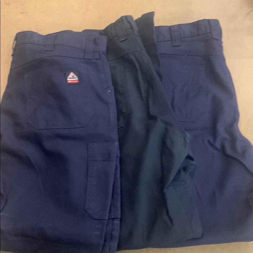 Bulwark FR IQ series rip stop cargo work pants. Lot of 3 pair. 38x34